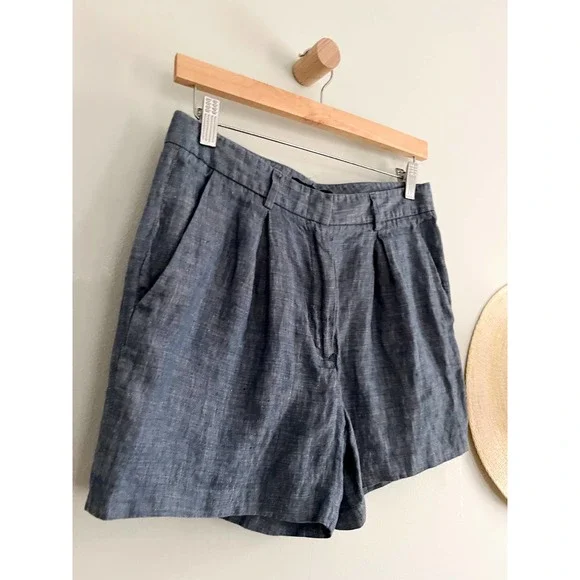 Jenni Kayne | Denim Pleated Shorts | Sz 4 - Picture 2 of 6